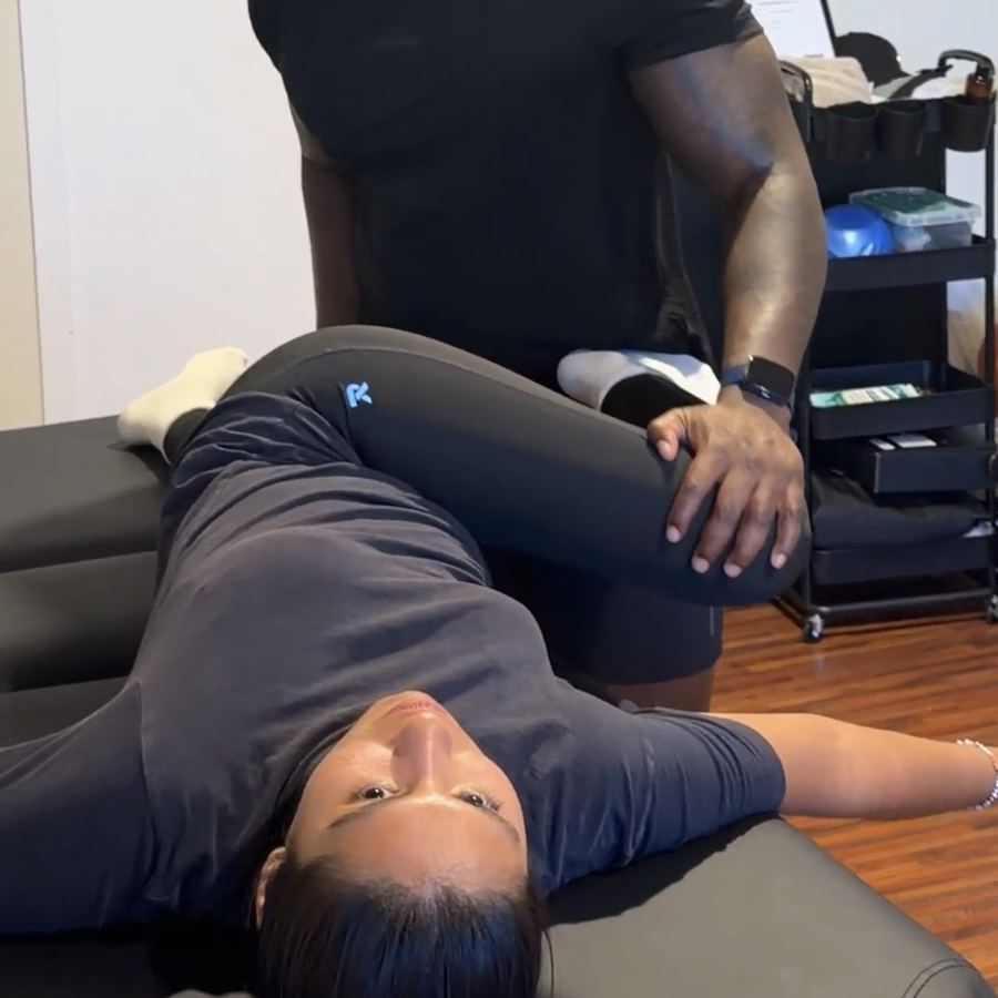 Assisted hip stretch